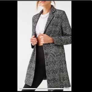 Black and white plaid coat. New with tags